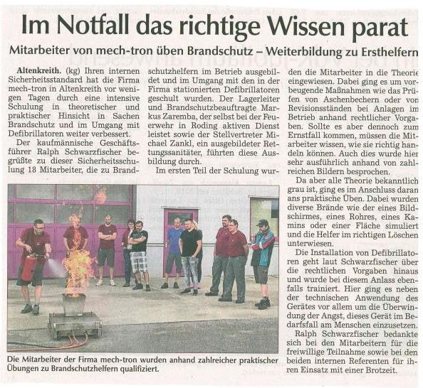 Brandschutzübung Brandschutzübung