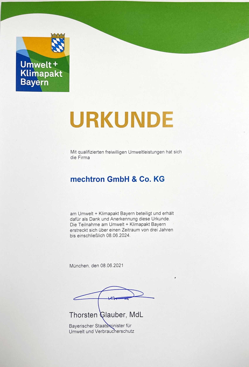 Umweltpakt Urkunde Umweltpakt Urkunde